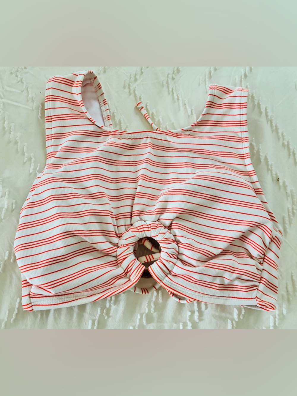 Bikini top Striped High-Neck Bralette & Neon Pink Triangle Bikini Top medium - Picture 2 of 7